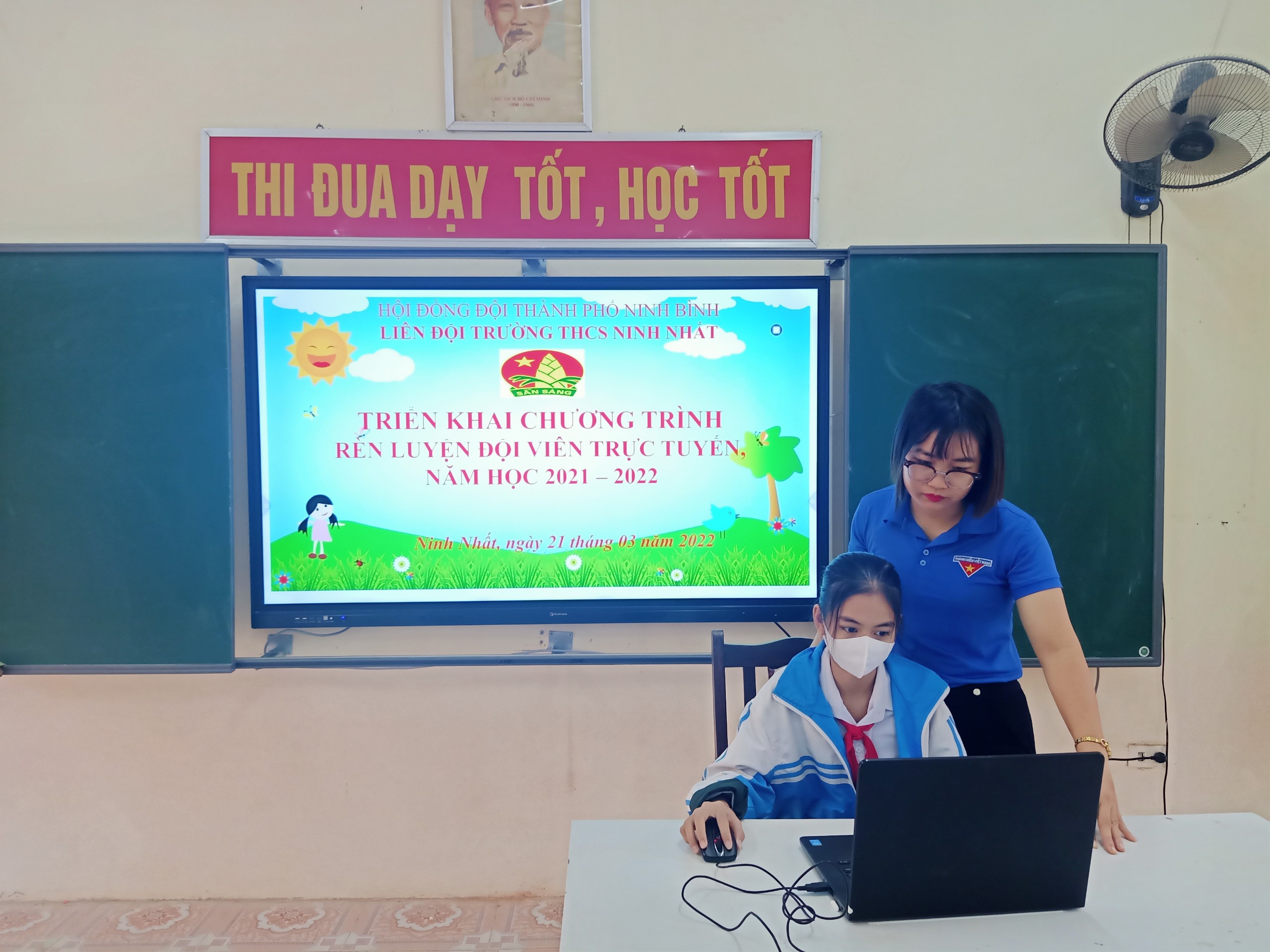 Triển khai chương trình rèn luyện đội viên trực tuyến tại trường THCS Ninh Nhất