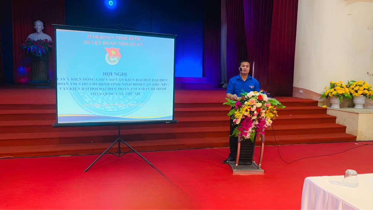 Huyện đoàn Nho Quan: Hội nghị thảo luận, lấy ý kiến góp ý đối với các dự thảo văn kiện Đại hội Đoàn tỉnh Ninh Bình và Đại hội Đoàn toàn quốc, nhiệm kỳ 2022 -2027